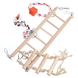 Parrot Wooden Bird Swing Parakeet Cage Hammock Hanging Toy for Small Parakeets Cockatiels Conures Macaws Parrots Love Birds Finches