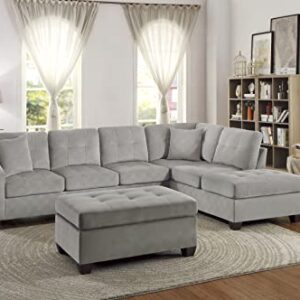 Homelegance Emilio 2-Piece Reversible Sectional Sofa - Taupe