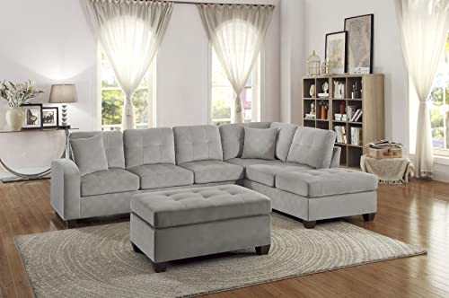 Homelegance Emilio 2-Piece Reversible Sectional Sofa - Taupe