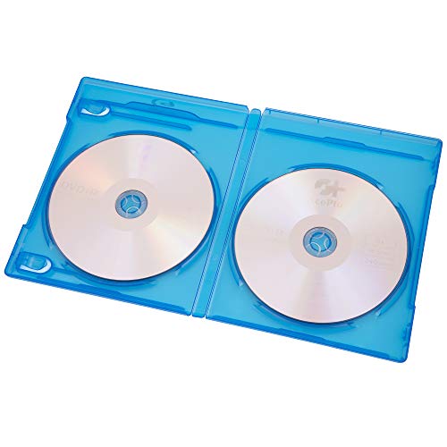 AcePlus® Double 2-Disc Blu-Ray Cases with 12mm Standard Thickness, Screen Printed Logo and Clear Wrap Around Sleeve (10-Pack)