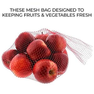 Vegetables Storage Mesh Bag for Fridge - 200Pcs 13.7 IN Drawstring Mesh Bag Produce Bags Reusable Washable Onion Storage Tote Bag Farmers Market Bag - Fruit Bags Grocery Bag Shopping Bag Onion Netting