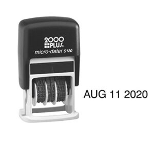 micro dater 200 plus self inking office rubber stamp - black ink s120
