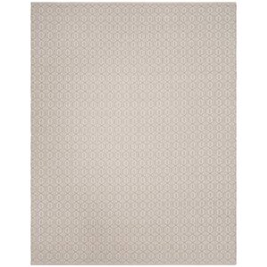 safavieh montauk collection area rug - 8' x 10', ivory & grey, handmade flat weave boho farmhouse cotton, ideal for high traffic areas in living room, bedroom (mtk333a)