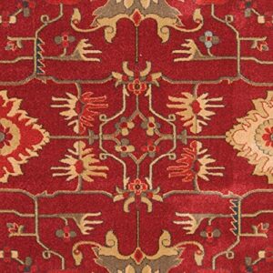 SAFAVIEH Mahal Collection Area Rug - 8' x 10', Red & Navy, Traditional Oriental Design, Non-Shedding & Easy Care, Ideal for High Traffic Areas in Living Room, Bedroom (MAH693F)