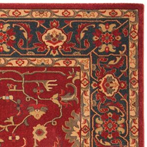 SAFAVIEH Mahal Collection Area Rug - 8' x 10', Red & Navy, Traditional Oriental Design, Non-Shedding & Easy Care, Ideal for High Traffic Areas in Living Room, Bedroom (MAH693F)