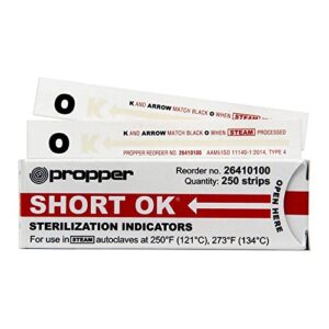 propper 1197u64bx manufacturing 26410300 sterilization indicator strip, 8" length (pack of 250)