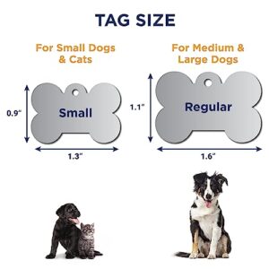 GoTags Dog Tags, Personalized Pet Tags in Stainless Steel, Solid Brass, Rainbow Steel or Black Steel with Cute Custom Design, Engraved on Both Sides, Cute Custom Tags for Dogs and Cats, Made in USA