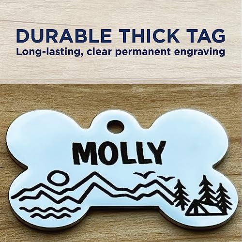 GoTags Dog Tags, Personalized Pet Tags in Stainless Steel, Solid Brass, Rainbow Steel or Black Steel with Cute Custom Design, Engraved on Both Sides, Cute Custom Tags for Dogs and Cats, Made in USA