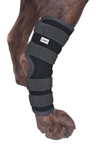 labra dog extra supportive canine rear (hind) leg hock joint compression wrap for recovery, protection, and sprain and injury prevention, ankle brace with knee support for dogs - large