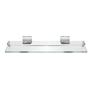 modona glass wall shelf with rail – polished chrome – 5 year warrantee