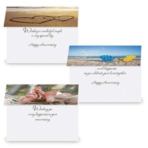 Wedding and Anniversary Greeting Cards Value Pack - Set of 20 (10 designs), Large 5" x 7" Anniversary Cards with Sentiments Inside, White Envelopes