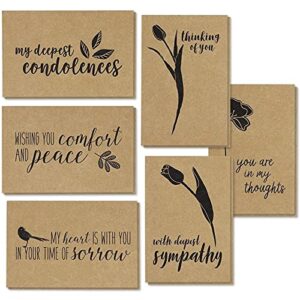 juvale kraft paper blank sympathy cards with envelopes, 6 designs (4 x 6 in, 72 pack)