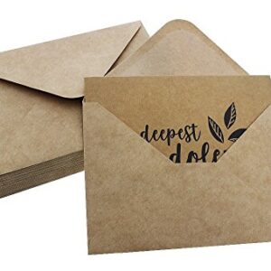 Juvale Kraft Paper Blank Sympathy Cards with Envelopes, 6 Designs (4 x 6 In, 72 Pack)