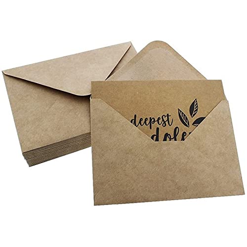 Juvale Kraft Paper Blank Sympathy Cards with Envelopes, 6 Designs (4 x 6 In, 72 Pack)