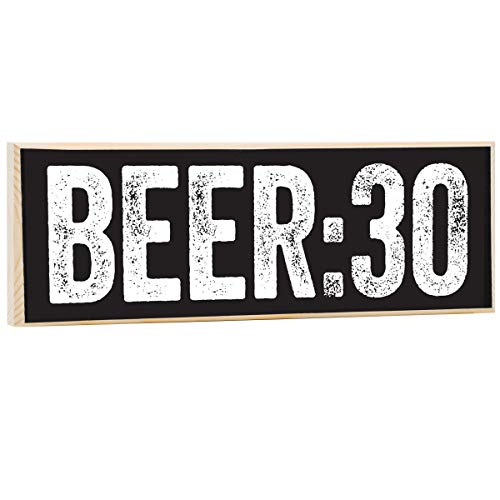 Beer:30 - Wooden Sign - Little Signs with Sayings - Funny Home Decor, Bar Must Haves and Essentials - Great Gift for Family and Friends