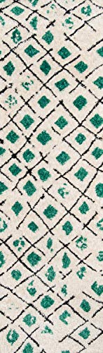 Novogratz by Momeni Bungalow Green Runner Area Rug 2'3" x 8'0"