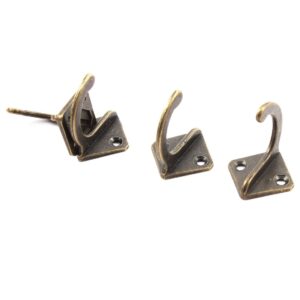 uxcell vintage style square shape wall mounted towel scarf bag cap hook hangers 4 pcs bronze tone