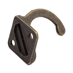 uxcell Vintage Style Square Shape Wall Mounted Towel Scarf Bag Cap Hook Hangers 4 PCS Bronze Tone