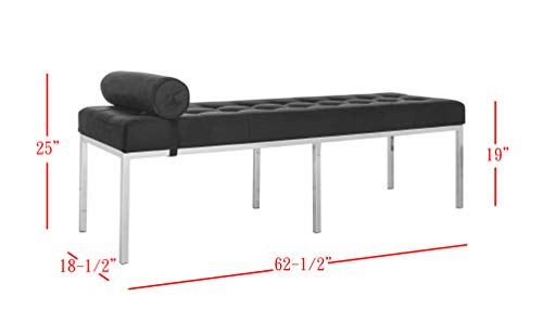 Safavieh Home Collection Xavier Tufted Bench, Black