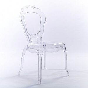 2xhome belle transparent vanity mid century ghost chair, clear