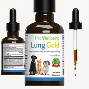 pet wellbeing lung gold for cats - vet-formulated - lung & respiratory immune support, open airways, easy breathing - natural herbal supplement 2 oz (59 ml)