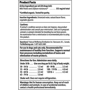 Pet Wellbeing Milk Thistle for Cats - Supports Liver Health, Protects Liver - Glycerin-Based Natural Herbal Supplement - 2 oz (59 ml)