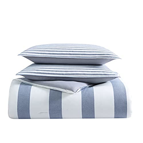 Nautica - Queen Comforter Set, Cotton Reversible Bedding with Matching Shams, Mediterranean Inspired Home Decor for All Seasons (Fairwater Blue, Queen)