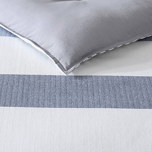 Nautica - Queen Comforter Set, Cotton Reversible Bedding with Matching Shams, Mediterranean Inspired Home Decor for All Seasons (Fairwater Blue, Queen)