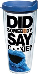 tervis sesame street made in usa double walled insulated tumbler travel cup keeps drinks cold & hot, 24oz, did somebody say cookie