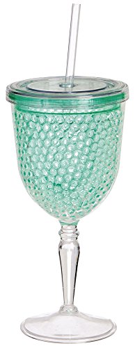 Gifted Living Freezable Ball Gel Goblet Glass, Green