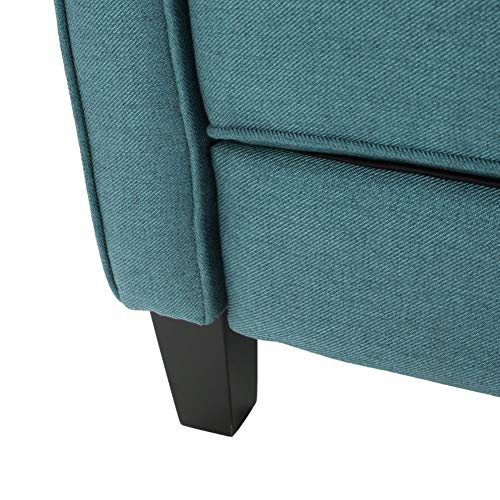 Christopher Knight Home Darvis Fabric Recliner Club Chair, Dark Teal 26.75D x 34W x 36.25H in