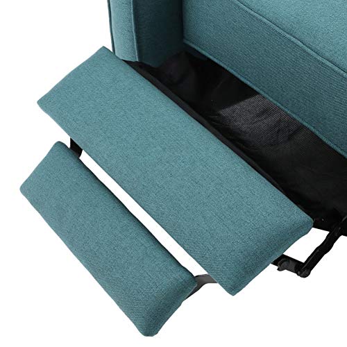 Christopher Knight Home Darvis Fabric Recliner Club Chair, Dark Teal 26.75D x 34W x 36.25H in