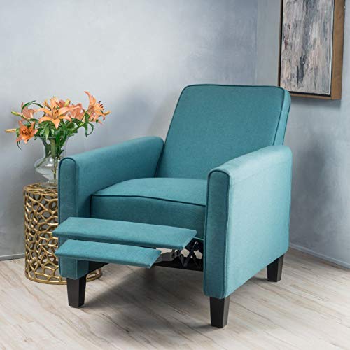 Christopher Knight Home Darvis Fabric Recliner Club Chair, Dark Teal 26.75D x 34W x 36.25H in