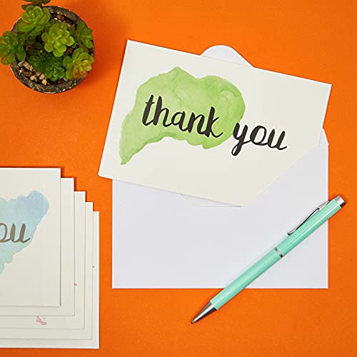 Juvale Blank Thank You Cards with Envelopes, 6 Watercolor Designs (4x6 in, 48 Pack)