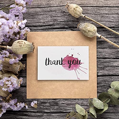 Juvale Blank Thank You Cards with Envelopes, 6 Watercolor Designs (4x6 in, 48 Pack)