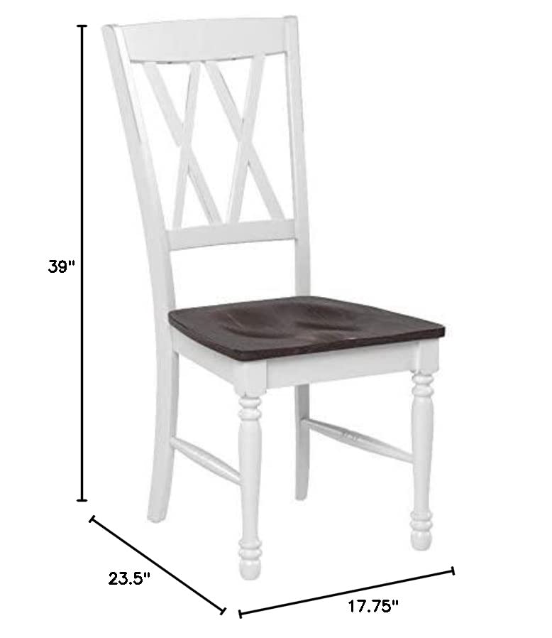 Crosley Furniture Shelby Dining Chairs (Set of 2), Distressed White