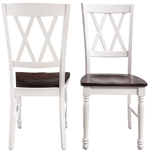 Crosley Furniture Shelby Dining Chairs (Set of 2), Distressed White