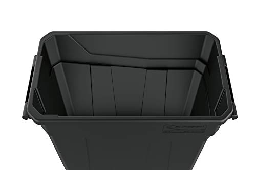 Suncast Commercial 23-Gallon Narrow Trash Can without Handles - Durable Garbage Can, Black