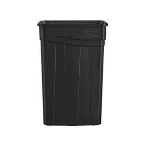 Suncast Commercial 23-Gallon Narrow Trash Can without Handles - Durable Garbage Can, Black