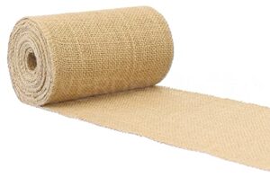 cleverdelights 6" premium burlap roll - 10 yards - no-fray finished edges - natural jute burlap fabric