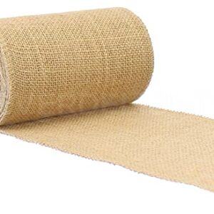 CleverDelights 6" Premium Burlap Roll - 10 Yards - No-Fray Finished Edges - Natural Jute Burlap Fabric