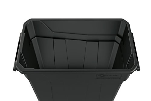 Suncast Commercial TCNH2030BK Narrow Trash Can With Handles, 30.00" Height x 11.08" Width, 23 gal Capacity, Black