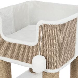 TRIXIE Lucano XXL 43-in Cat Tower, Sisal Scratching Posts, Cat Tree with Plush Condo, Cushions, Dangling Cat Toys, Brown