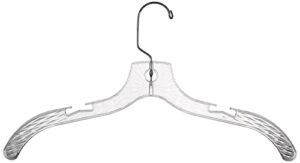 12 pack - heavy weight 17" clear crystal plastic cloth hangers - 12 pack suit or coat swivel hook hanger (clear hanger)