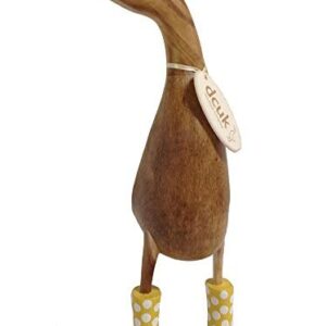 DCUK, The Duck Company - Natural Welly Ducklet - Spotty Yellow Boots - Large