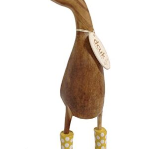 DCUK, The Duck Company - Natural Welly Ducklet - Spotty Yellow Boots - Large