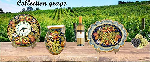 CERAMICHE D'ARTE PARRINI - Italian Ceramic Serving Appetizer Tray Baguette Decorated Grape Hand Painted Made in ITALY Tuscan