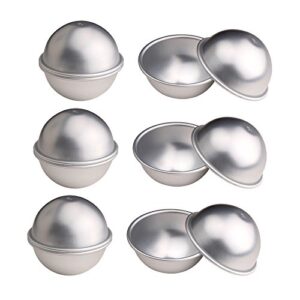 warmbuy 12 pcs diy metal bath bomb molds, set of 6