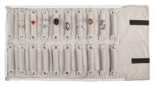 WODISON Travel Velvet Jewelry Roll Earrings Rings Necklaces Organizer Clutch Bag for Ring Gift Idea