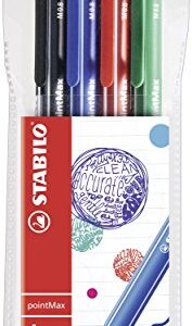 STABILO Nylon Tip Writing Pen pointMax - Wallet of 4 - Assorted colors